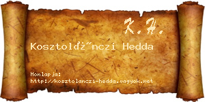 Kosztolánczi Hedda névjegykártya